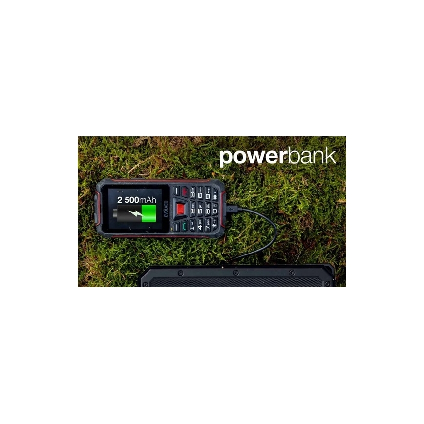 Evolveo - StrongPhone W4 vedenkestävä Dual-SIM-puhelin musta/punainen