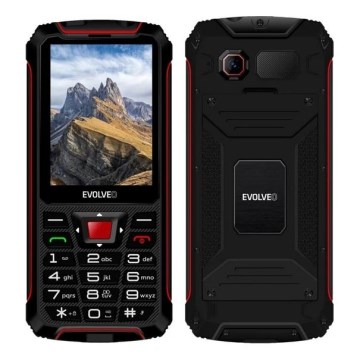 Evolveo - StrongPhone W4, vesitiivis Dual SIM -puhelin, musta-punainen