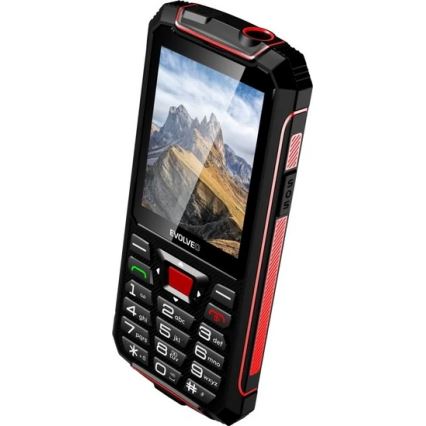 Evolveo - StrongPhone W4, vesitiivis Dual-SIM-puhelin musta/punainen