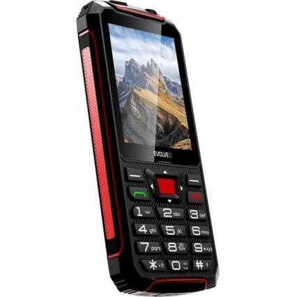Evolveo - StrongPhone W4, vesitiivis Dual-SIM-puhelin musta/punainen