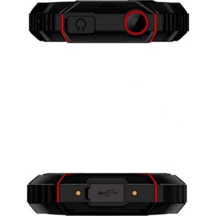 Evolveo - StrongPhone W4, vesitiivis Dual-SIM-puhelin musta/punainen