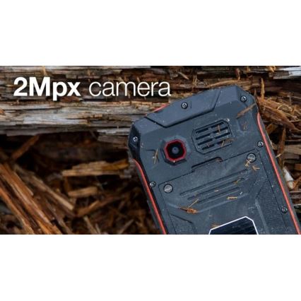 Evolveo - StrongPhone W4, vesitiivis Dual-SIM-puhelin musta/punainen