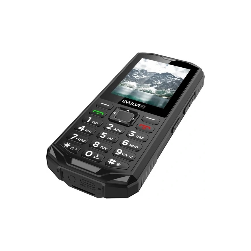 Evolveo - StrongPhone X5, vesitiivis Dual-SIM-puhelin, musta/harmaa