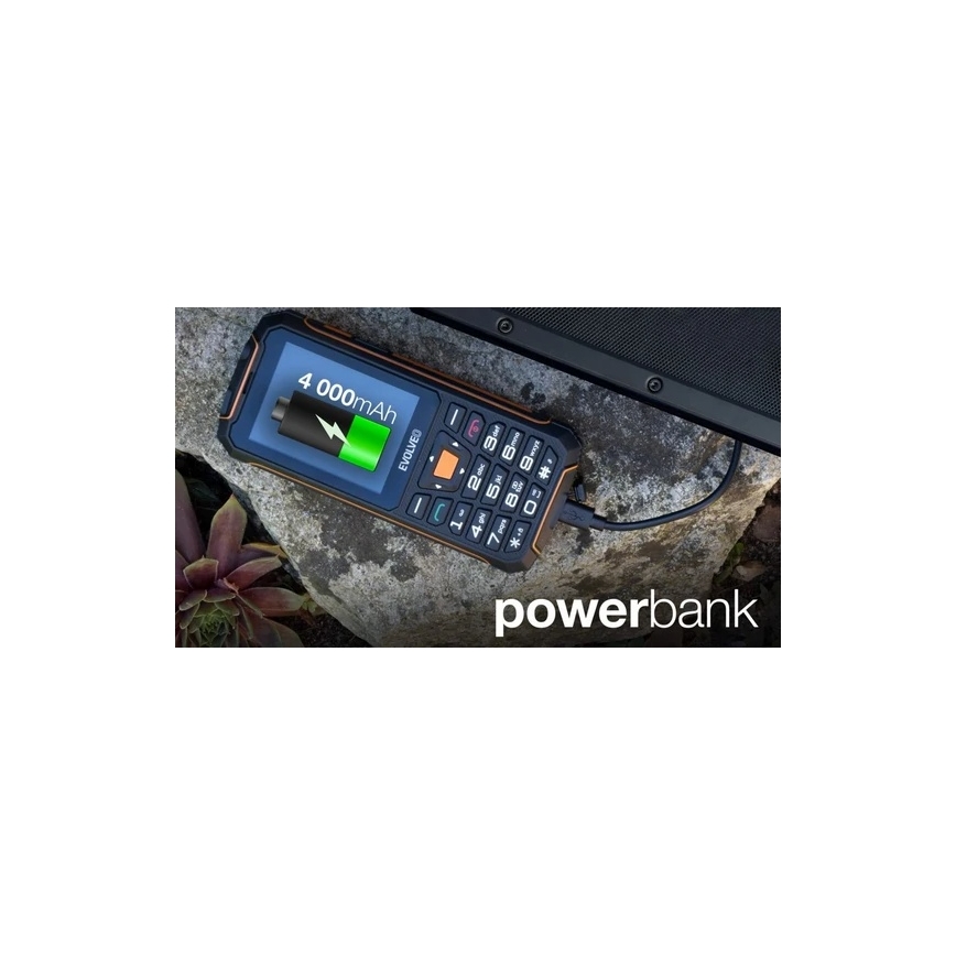 Evolveo - StrongPhone Z6 vesitiivinen Dual-SIM-puhelin, musta/oranssi