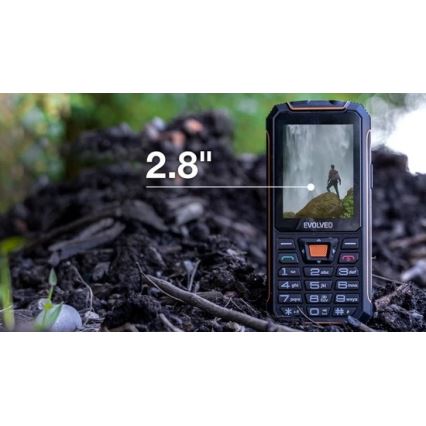 Evolveo - StrongPhone Z6 vesitiivinen Dual-SIM-puhelin, musta/oranssi