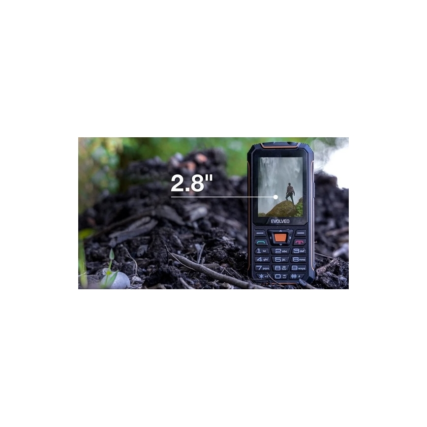 Evolveo - StrongPhone Z6 vesitiivinen Dual-SIM-puhelin, musta/oranssi