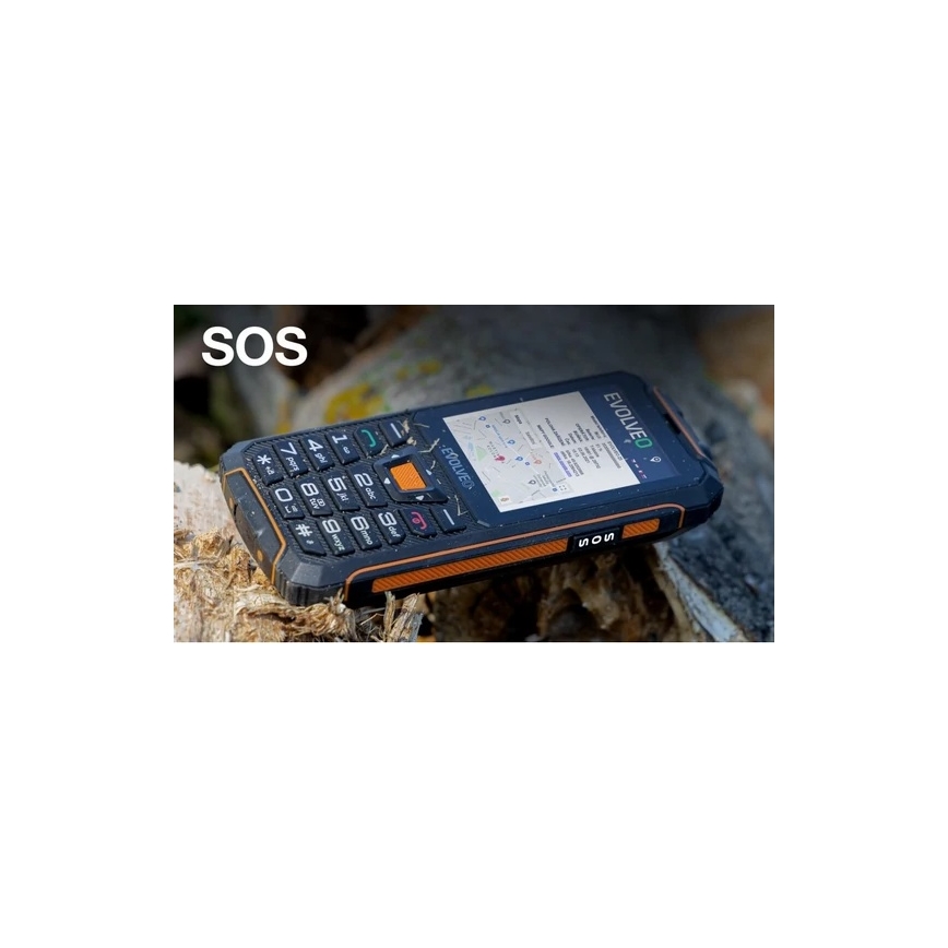 Evolveo - StrongPhone Z6 vesitiivinen Dual-SIM-puhelin, musta/oranssi