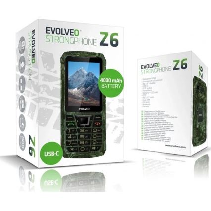 Evolveo - StrongPhone Z6 vesitiivis Dual SIM -puhelin metsästyskamuflaasi