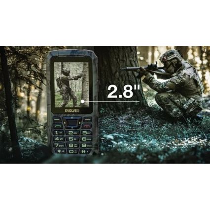 Evolveo - StrongPhone Z6 vesitiivis Dual SIM -puhelin metsästyskamuflaasi