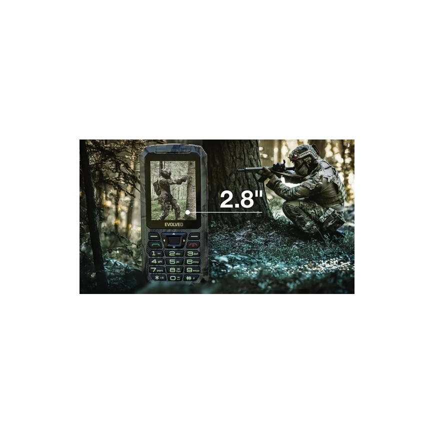 Evolveo - StrongPhone Z6 vesitiivis Dual SIM -puhelin metsästyskamuflaasi