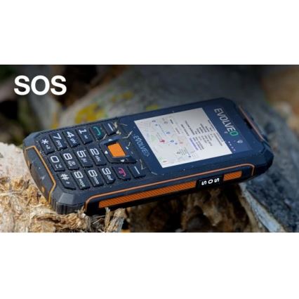 Evolveo - StrongPhone Z6, vesitiivis Dual SIM puhelin musta/oranssi