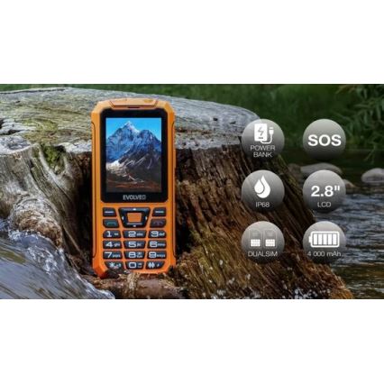 Evolveo - StrongPhone Z6 vesitiivis kaksois-SIM-puhelin, oranssi