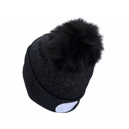 Extol - Hattu otsalampulla ja USB-latauksella 300 mAh musta ja tupsu koko UNI