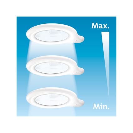 Extol - Himmennettävä LED-pöytävalaisin suurennuslasilla LED/10W/230V valkoinen