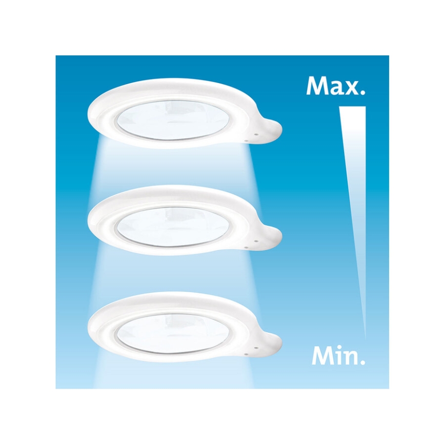 Extol - Himmennettävä LED-pöytävalaisin suurennuslasilla LED/10W/230V valkoinen