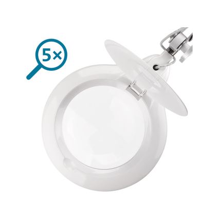Extol - Himmennettävä LED-pöytävalaisin suurennuslasilla LED/10W/230V valkoinen