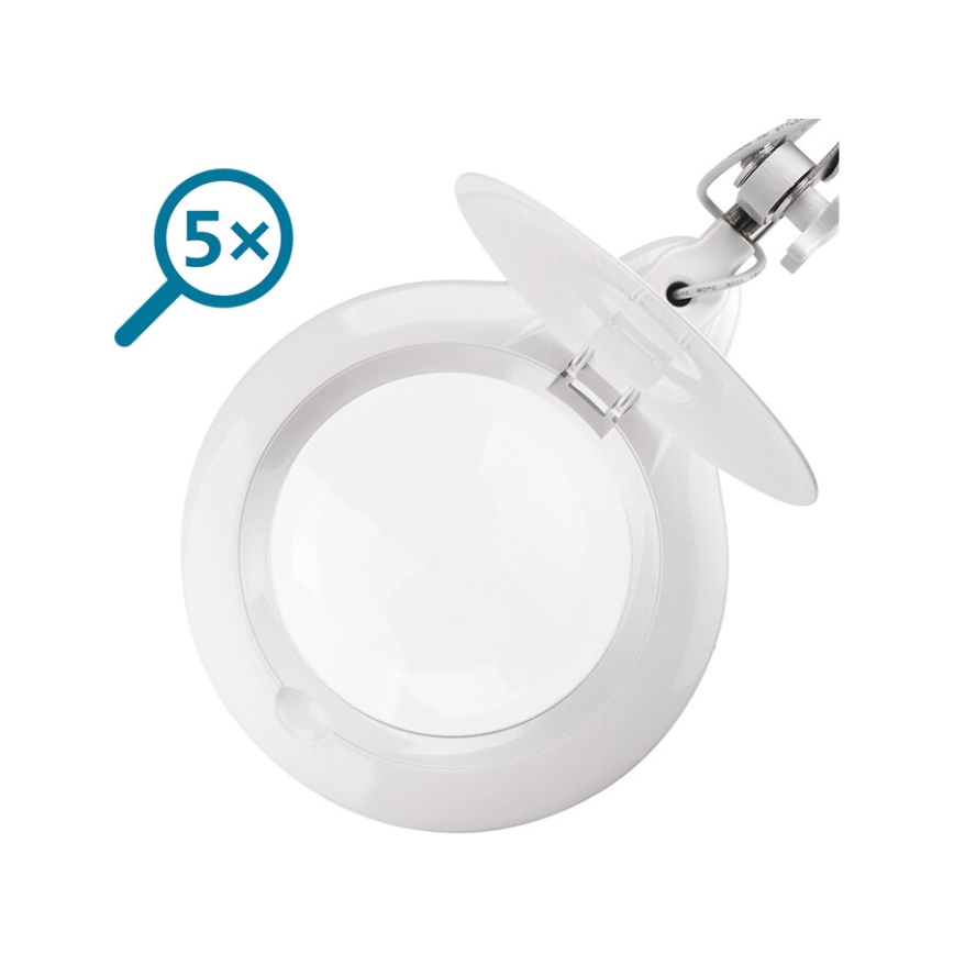 Extol - Himmennettävä LED-pöytävalaisin suurennuslasilla LED/10W/230V valkoinen