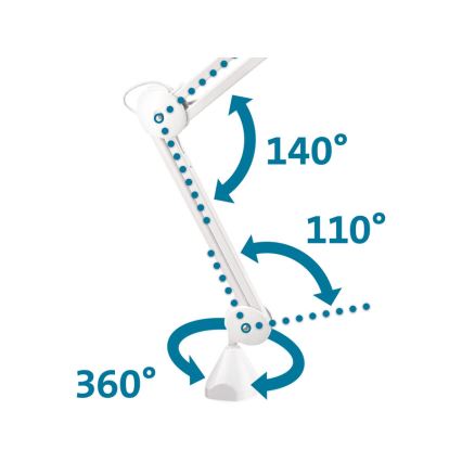 Extol - Himmennettävä LED-pöytävalaisin suurennuslasilla LED/10W/230V valkoinen