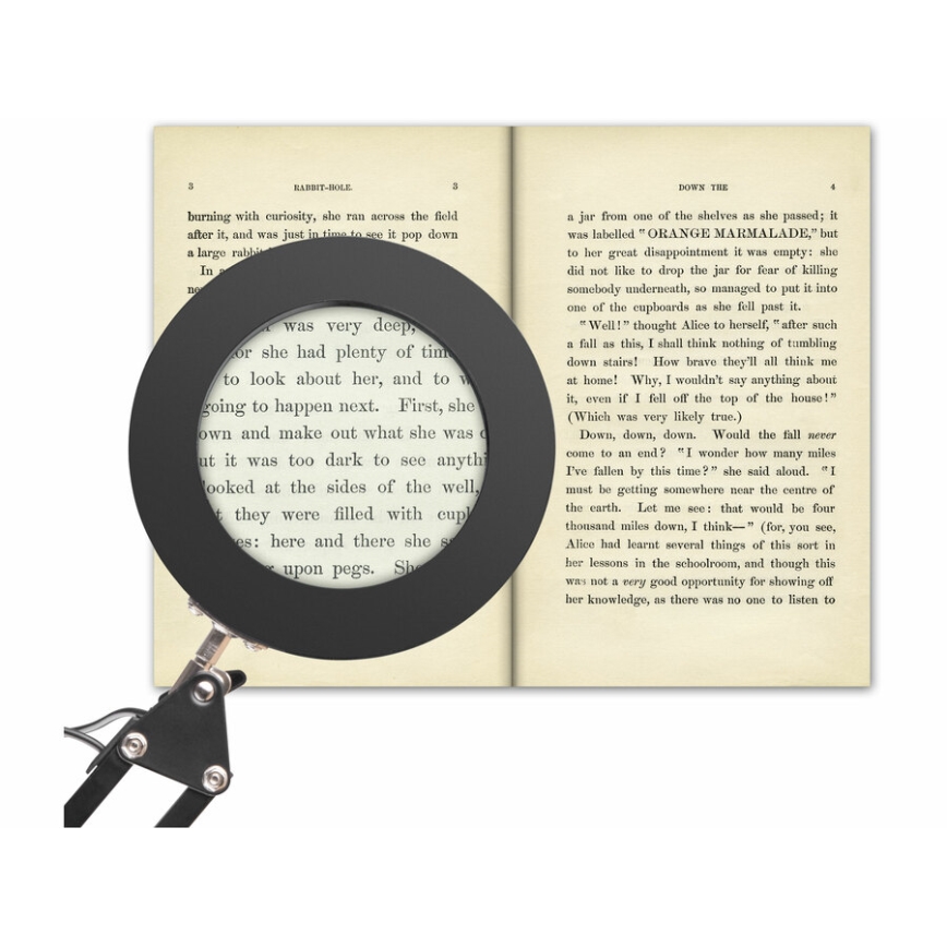 Extol - Himmennettävä LED-pöytävalaisin suurennuslasilla LED/8W/5V 2900/4500/7500K musta