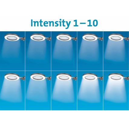 Extol - Himmennettävä LED-pöytävalaisin suurennuslasilla LED/8W/5V 2900/4500/7500K musta