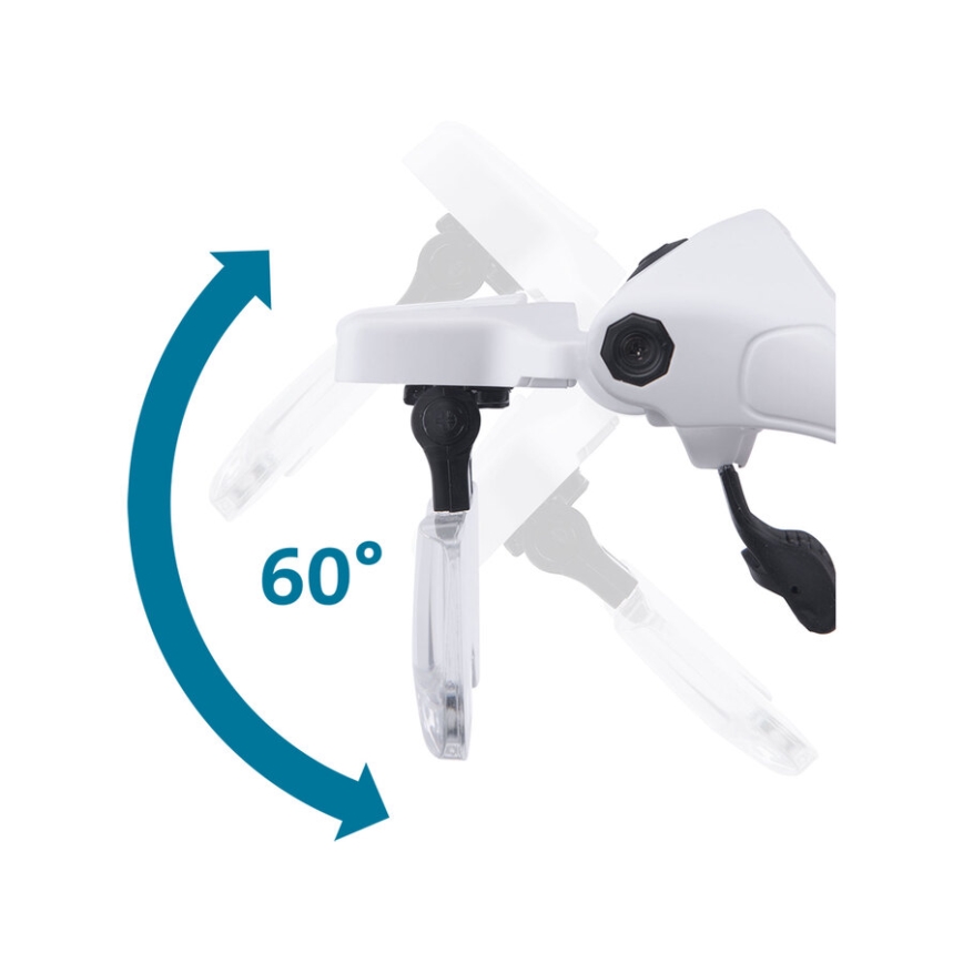 Extol - Ladattavat lasit suurennuslasilla ja LED-valaistuksella/300 mAh