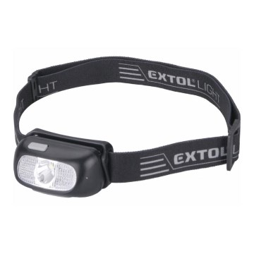 Extol - LED ladattava otsalamppu LED/5W/1000 mAh/3,7V IPX5 musta