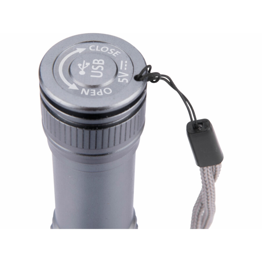 Extol - LED ladattava taskulamppu LED/2000 mAh/3,7V mattakromi