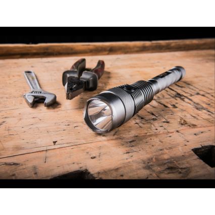 Extol - LED himmennettävä ladattava taskulamppu powerbankilla LED/60W/10000 mAh 8000 lm IPX4 musta