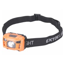 Extol - LED-otsalappu anturilla LED/3W/1200 mAh/3,7V oranssi/musta