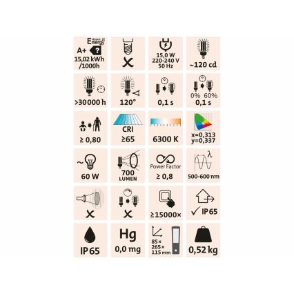 Extol - LED Ulkoseinävalaisin anturilla LED/15W/230V IP65