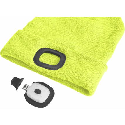 Extol - Otsalamppupipo USB-latauksella 300 mAh, neonkeltainen, koko UNI