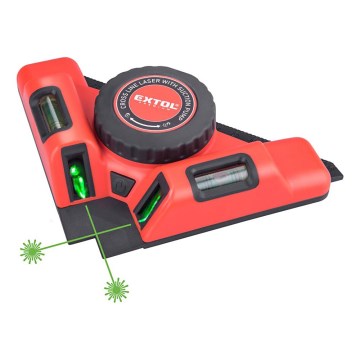 Extol Premium - 90° laserinen kulmamitta sähköisellä imukuppumoduulilla 5V/1000 mAh