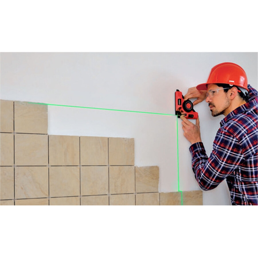 Extol Premium - 90° laserinen kulmamitta sähköisellä imukuppumoduulilla 5V/1000 mAh