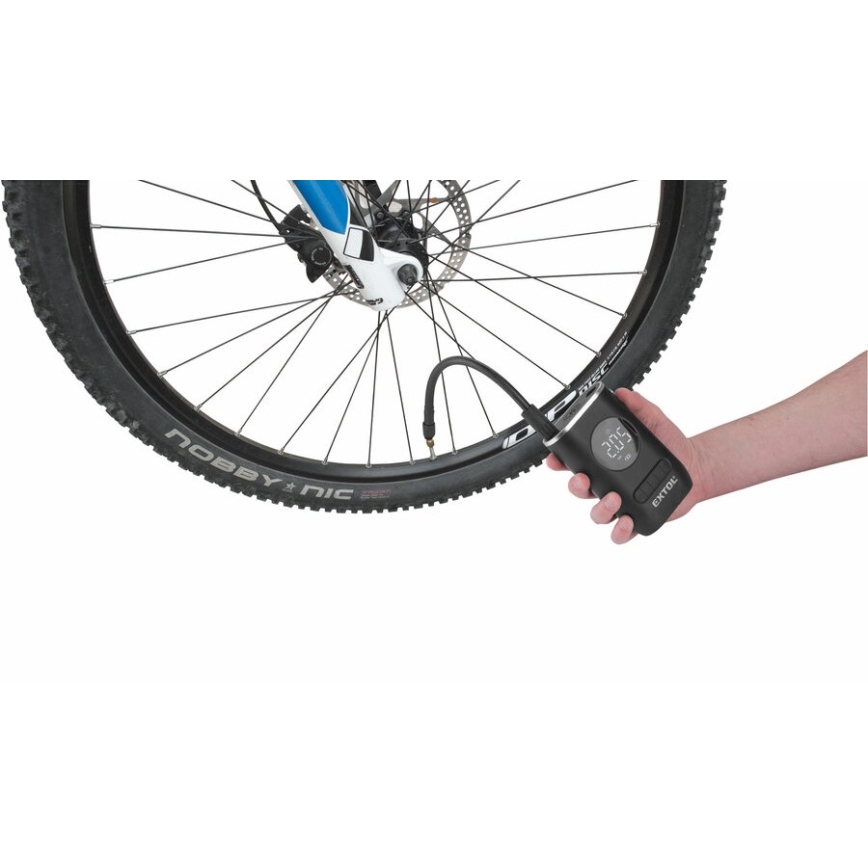 Extol Premium - Digitaalinen taskukompressori 4000 mAh 7,4V musta