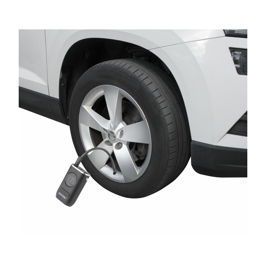 Extol Premium - Digitaalinen taskukompressori 4000 mAh 7,4V musta