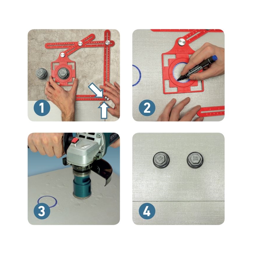 Extol Premium - Metallinen malli kulmien ja asemien siirtämiseen paikantimella