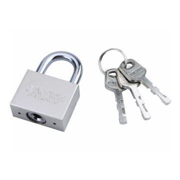 Extol Premium - Metallinen riippulukko 40 mm hopea