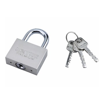 Extol Premium - Metallinen riippulukko 50 mm hopea