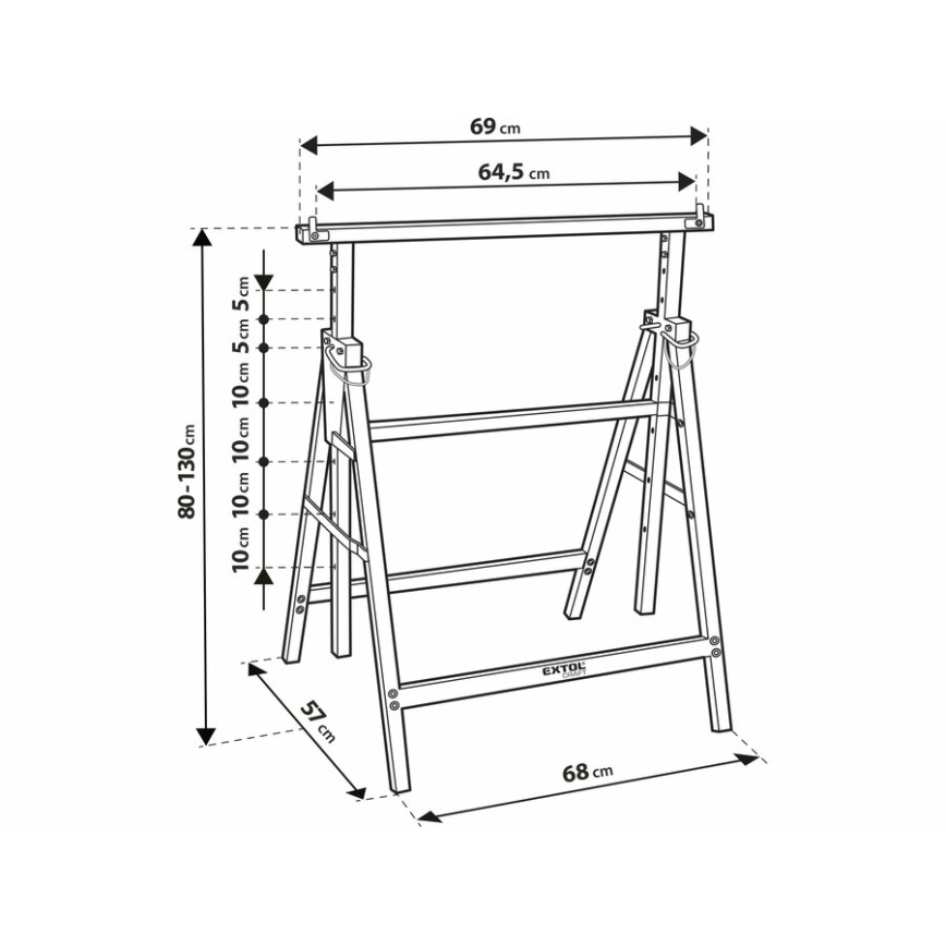 Extol - Rakennustuki 800-1300 mm