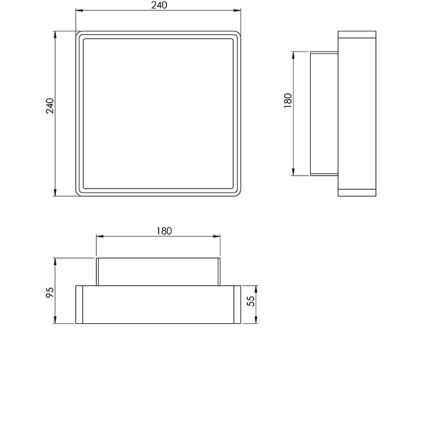Fabas 3233/61/102 - Seinävalaisin OBAN 1xE27/42W/230V IP65