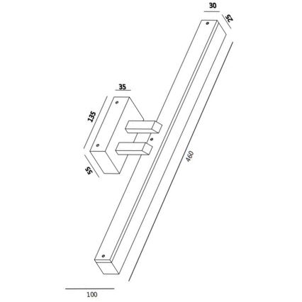 Fabas 3362-26-138 - kylpyhuoneen LED-peilivalo SAURA LED/10W/230V IP44