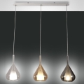 Fabas Luce 3481-48-297 - Kattokruunu johdossa LILA 3xE27/40W/230V läpinäkyvä/kulta/harmaa