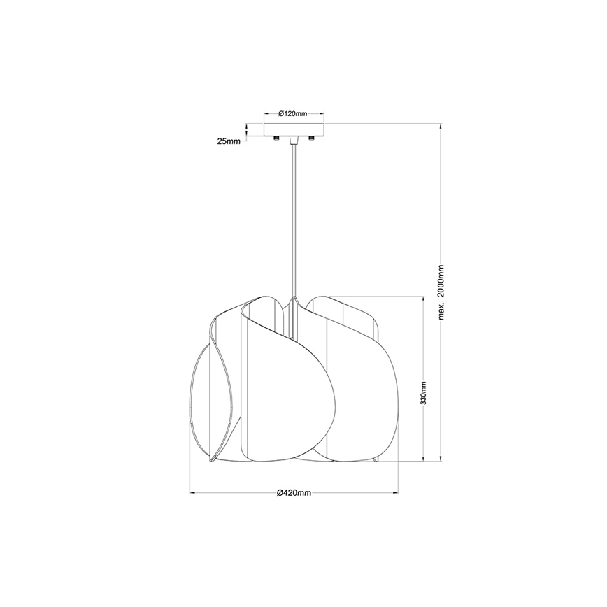 Fabas Luce 3672-40-132 - Kattokruunu johdossa PEVERO 1xE27/40W/230V puu
