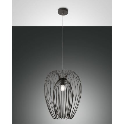 Fabas Luce 3677-45-101 - Kattokruunu johdossa CAMP 1xE27/40W/230V musta