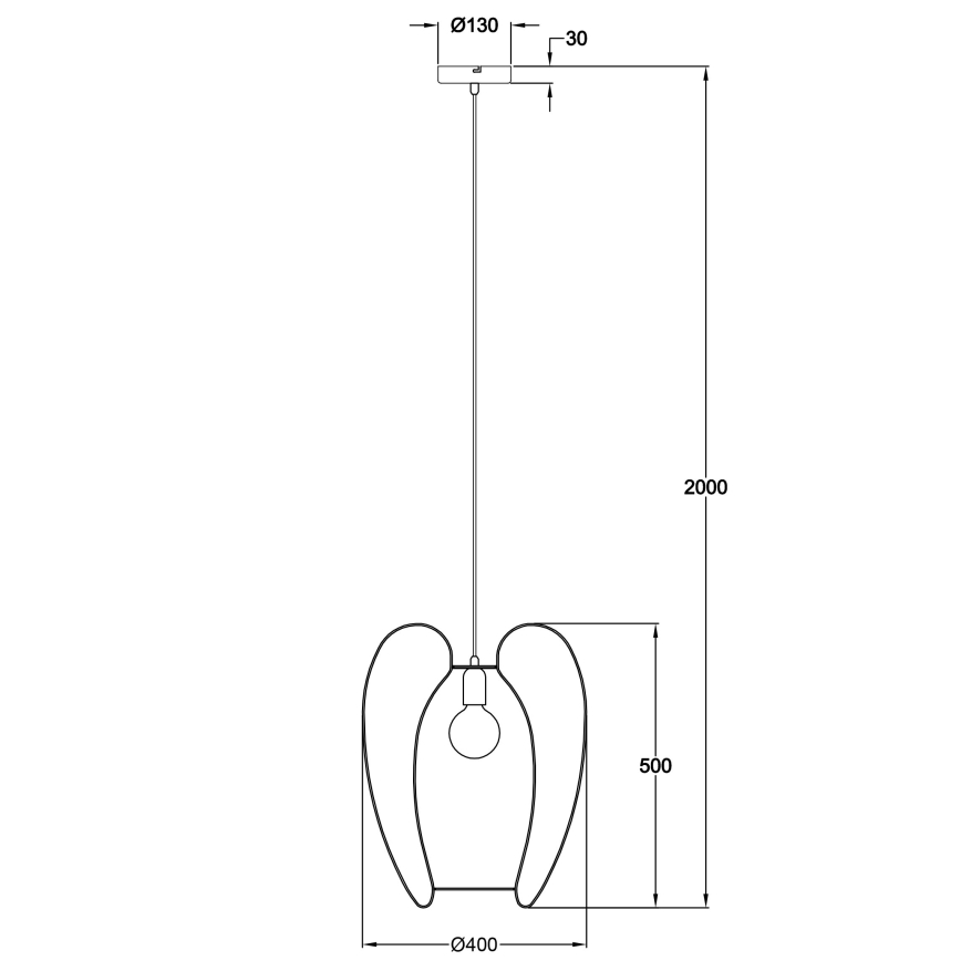Fabas Luce 3677-45-101 - Kattokruunu johdossa CAMP 1xE27/40W/230V musta
