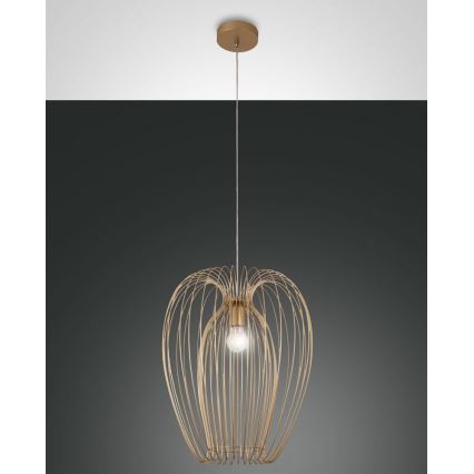Fabas Luce 3677-45-225 - Kattokruunu johdossa CAMP 1xE27/40W/230V kultainen