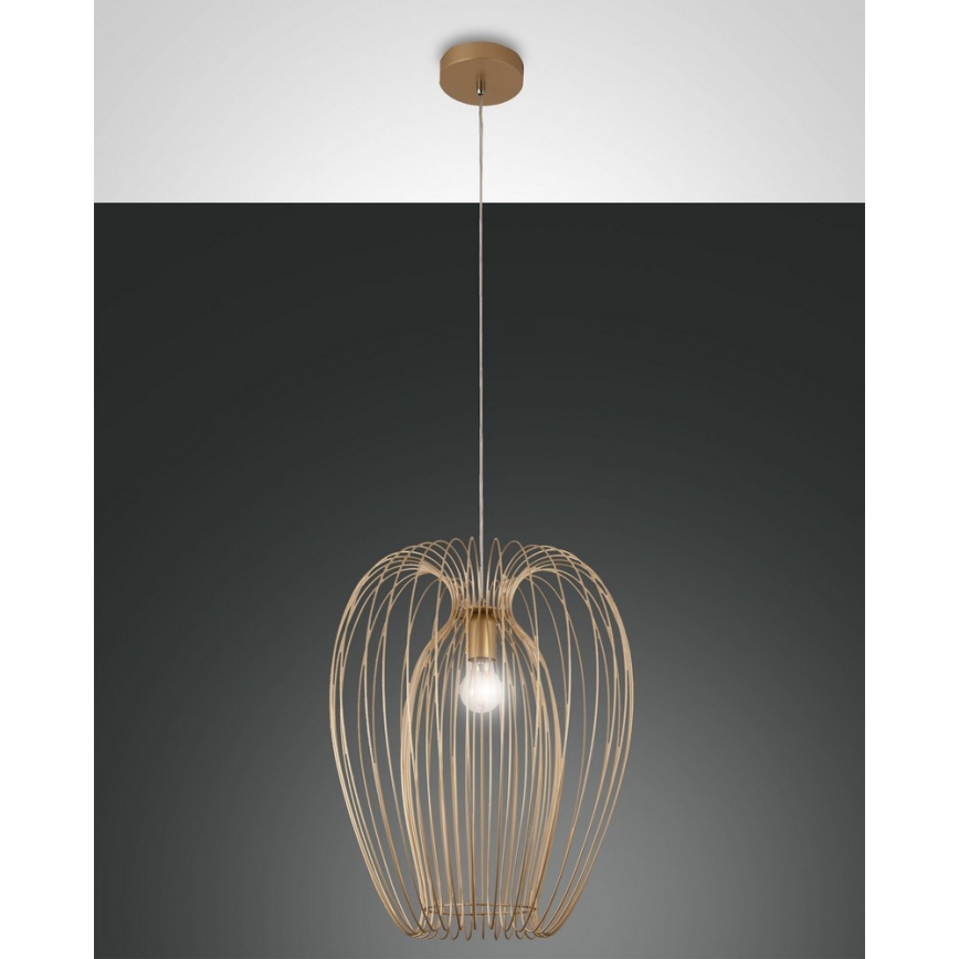 Fabas Luce 3677-45-225 - Kattokruunu johdossa CAMP 1xE27/40W/230V kultainen