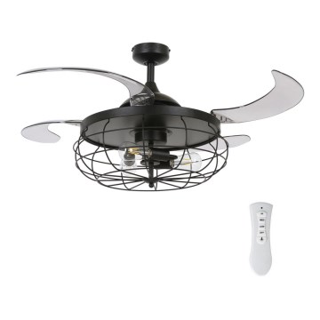 FANAWAY 212920 - LED Kattoilmaisin INDUSTRI 3xE27/4W/230V musta + kaukosäädin