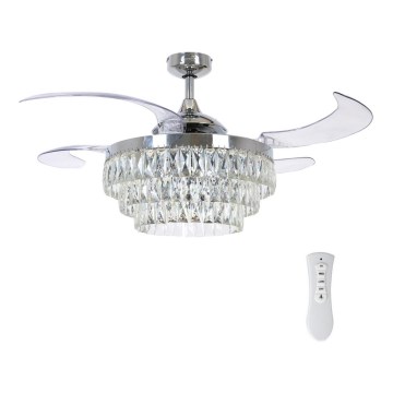 FANAWAY 212923 - LED-kattotuuletin VEIL 6xE14/4,5W/230V kiiltävä kromi + kaukosäädin