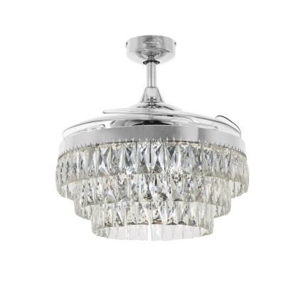 FANAWAY 212923 - LED-kattotuuletin VEIL 6xE14/4,5W/230V kiiltävä kromi + kaukosäädin